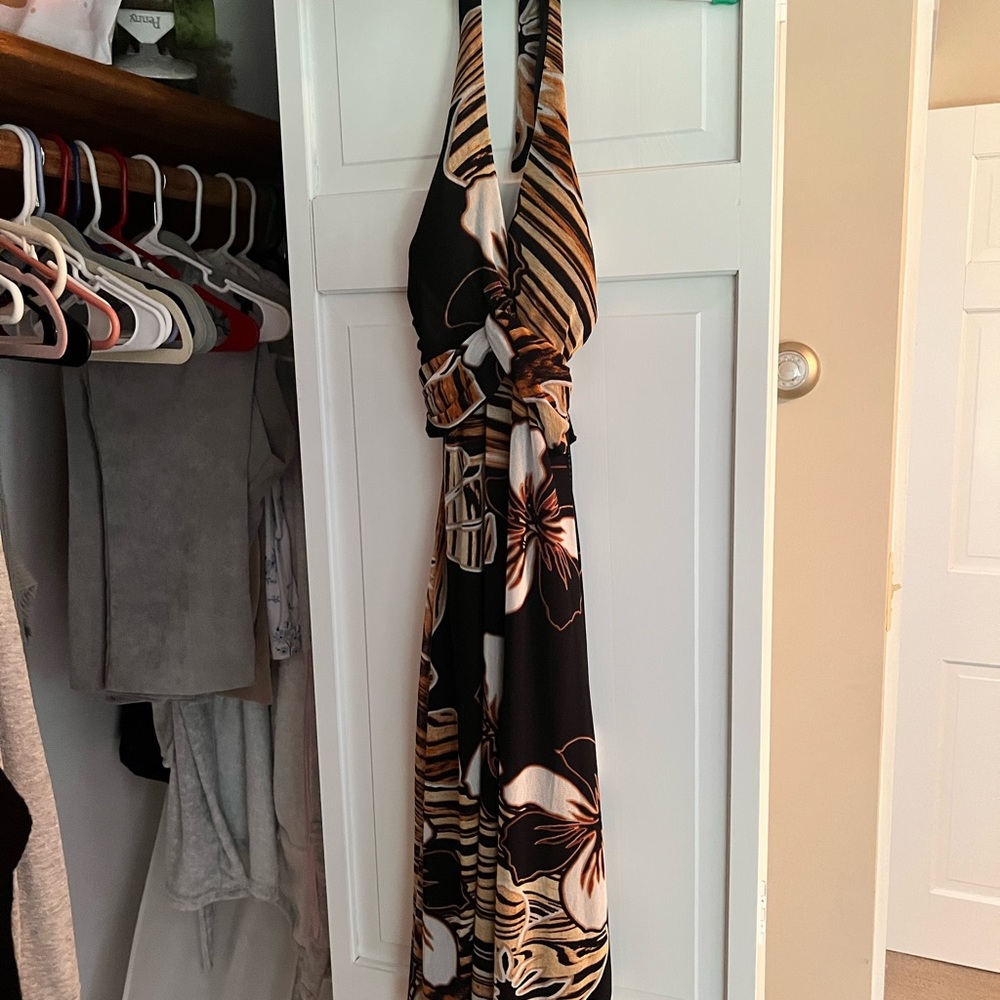Black and brown cocktail sundress